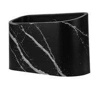 Poubelle de Bureau Mini en Plastique Noir, Style Japonerie minimaliste | Pose Murale Table, Format Compact pour Petits Espaces, Coton-Tiges et Papier, Usage Intérieur Discret