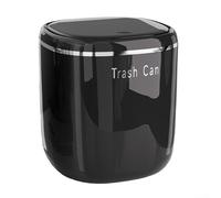 Poubelle de bureau moderne avec couvercle poussoir, corbeille à déchets compacte en plastique PP pour bureau et comptoir de cuisine, petit récipient à ordures (noir)