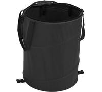 Poubelle de camping avec couvercle à fermeture éclair, capacité de 24 gallons (environ 91 litres), pliable, portable, pour le jardin et les pique-niques, noire