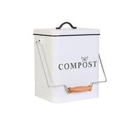 Poubelle de Compostage 5L en Acier Inoxydable Blanc - HARPER - ALTOBUY Blanc