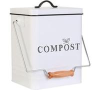 Poubelle de Compostage 5L en Acier Inoxydable Blanc - HARPER - ALTOBUY Blanc