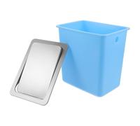 Poubelle de Comptoir Encastrée à Couvercle Basculant, Acier Inoxydable | Goulotte à Ordures Amovible, Installation Polyvalente, Anti-rouille et Anti-taches, Bleu