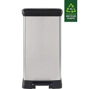 Poubelle de cuisine 50 l, à pédale, en plastique et métal, avec couvercle