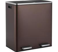 Poubelle de cuisine à pédale, 10 litres, rectangulaire, marron chocolat, couvercle soft-close