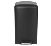 Poubelle de cuisine à pédale 40L Design GREENWICH Noir mat en acier Inox avec seau couvercle bombé