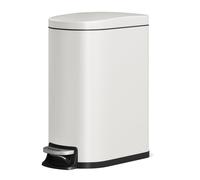 Poubelle de cuisine à pédale 50L - TOYS S-Métal anti-rouille, couvercle soft-close, seau intérieur avec couvercle - Blanc