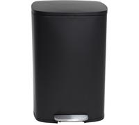 Poubelle de cuisine à pédale 50L Design ADMIRAL Noir mat en acier Inox avec seau et fermeture douce