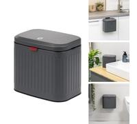 Poubelle de cuisine à suspendre - 4 litres - Gris - Fixation murale ou sur porte de placard - Poubelle de plan de travail