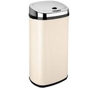 KITCHEN MOVE Poubelle de cuisine automatique 42L LARGO Crème brillant en acier INOX avec cerclage