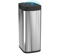 Poubelle de cuisine automatique - HOMCOM - 50L - fonctionne sur piles - sans bac intérieur - métal et ABS - 26,5x35,5x68cm - argent