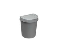 Poubelle de cuisine avec 2 couvercles basculant 10 litres - Argent