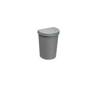 Poubelle de cuisine avec 2 couvercles basculant 25 litres - Gris