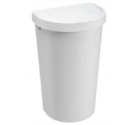 Poubelle de cuisine avec 2 couvercles basculant 45 litres - Blanc