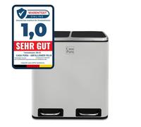 Poubelle de cuisine, Blanc, 2 compartiments de 15 Litres (30 Litres)