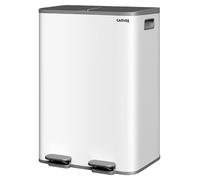 Poubelle de cuisine, capacité de 60 litres, design de poubelle à pédale, couvercle à fermeture douce, 2 seaux intérieurs amovibles, filtre à odeurs inclus