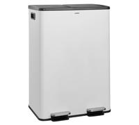 Poubelle de cuisine - Corbeille à déchets - Poubelle - Conteneur à ordures - Bac de recyclage - 60 litres, double compartiment