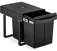 Poubelle de cuisine coulissante, noire, design compact