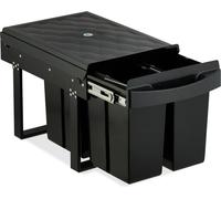 Poubelle de cuisine coulissante, noire, design peu encombrant