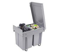 Poubelle de cuisine de 40 litres, bac de recyclage coulissant, poubelle de recyclage antidérapante pour la cuisine