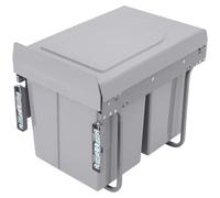 Poubelle de cuisine - Double poubelle coulissante - 2 x 20 litres, capacité totale de 40 litres - Pour meuble bas/intégration sous plan - Plastique - Bac amovibles