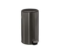 5five Poubelle de cuisine Delta – Métal 30 L Inox Noir
