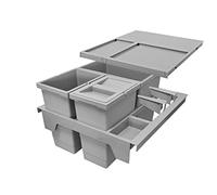 Hailo Collecteur de déchets 3620511 Separato-K 500 Insert 2x 8 + 18 litres gris clair