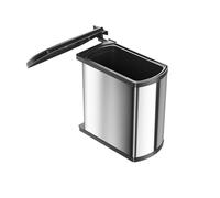 Poubelle de cuisine encastrable sous évier 18L Hailo AS Uno Argent | de 450 mm de large avec porte tournante