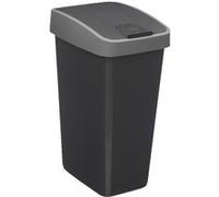 Poubelle de Cuisine 2 Ouvertures 25L Gris & Noir