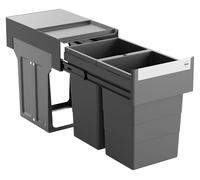 Poubelle de cuisine Hailo à encastrer dans un meuble de 40 cm ou plus, 2 bacs de 13 L pour le tri sélectif