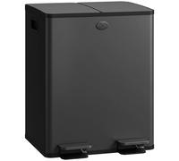 Poubelle de cuisine Homcom avec 2 compartiments 2X20L Noir Black