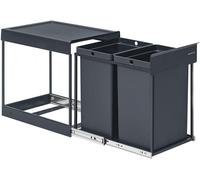 Poubelle de cuisine LTB951GZ01, double compartiment, 2 x 20 litres, gris