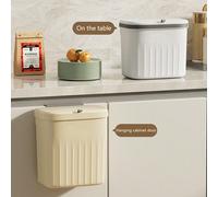 Poubelle de cuisine murale avec couvercle basculant, grande capacité, imperméable, idéale pour le rangement dans les coins de la maison et l'utilisation dans la salle de bain Blanc petit format 8,5L s