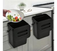 Poubelle de cuisine portable avec poignée et couvercle, poubelle de comptoir suspendue pour femmes et hommes, grande capacité, boîte à déchets pour cuisine, chambre, salle de bain, bureau, accessoire 