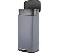 Poubelle de cuisine - Poubelle à pédale - 30 l - Inox - Couvercle Soft-Close - Rectangulaire - Gris foncé