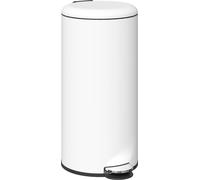 Poubelle de cuisine - Poubelle à pédale - capacité 30 l - Métal - Pédale - Blanc