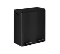 IDMarket Poubelle de cuisine tri sélectif 2 x 30L 2 seaux amovibles pédales métal Noir