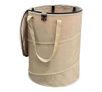 Poubelle de jardin pliable pour barbecues et randonnée - Poubelle pliable avec poignée de transport - Poubelle légère pour une utilisation en extérieur - 34 x 40 cm (beige)