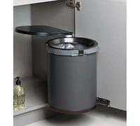 Poubelle de porte pivotante à ouverture automatique - 30 l - Amortisseur : Sans - Contenance : 30 L - Décor : Anthracite/Noir - Diamètre : 320 mm - Fixation : Droite/Gauche - Hauteur : 430 mm -