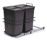 poubelle de recyclage pour montage inférieur et extraction manuelle pour meuble de cuisine Recycle 2x35litres - Plastique gris anthracite