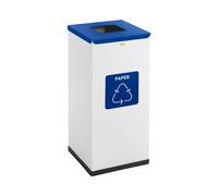 ulsonix ULX-GB4 N Poubelle de recyclage blanc 60 L logo papier Poubelle tri sélectif Bac de tri sélectif Ensemble de poubelle/bacs
