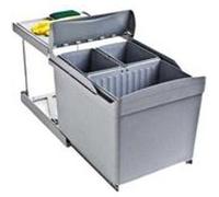 Poubelle de recyclage extraction automatique 3 conteneurs Gris G