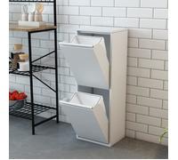 Poubelle de recyclage murale Sollentuna à 2 bacs amovibles blanc