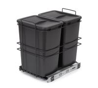 Emuca Poubelle recyclage Recycle, montage inférieur, extraction manuelle, 2x35 L, gris anthracite