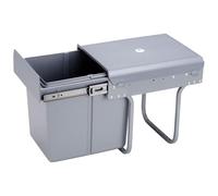 Poubelle de recyclage pour meuble de cuisine, poubelle sous évier 20 L, fixation inférieure et retrait manuel, poubelle amovible, avec couvercle