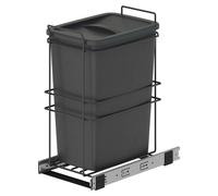 Poubelle de recyclage Recycle pour cuisine - 35 L - fixation par le bas et extraction manuelle - Plastique gris antracite
