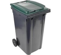 Centrale Brico Poubelle de rue collective à roue 240 l H.107,5 x l.58 x P.72,5 cm Noir