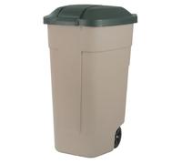 Poubelle de rue en polypropylène - Verte et taupe - 110L