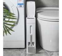 Poubelle de Salle de Bain 4,5 L avec Couvercle Pop-up en Plastique avec Brosse WC pour Toilettes, Cuisine, Chambre à Coucher, Bureau, Salon - Couvercle Anti-chiens