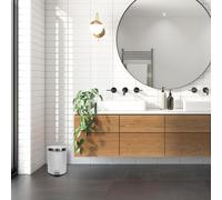 Poubelle de salle de bain en inox rétro design 5 L avec couvercle Softclose - Poubelle cosmétique rose pour la salle de bain et le salon