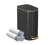 Poubelle de salle de bain générique de 2,6 gallons (environ 9,8 litres) à | Poubelle de 10 L en acier inoxydable avec seau intérieur amovible, idéale pour les espaces restreints des salles de bains et